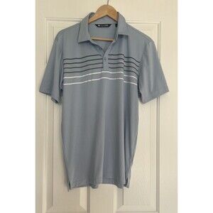 Travis Mathew Malm Striped Polo Shirt Men’s Medium Blue Golf